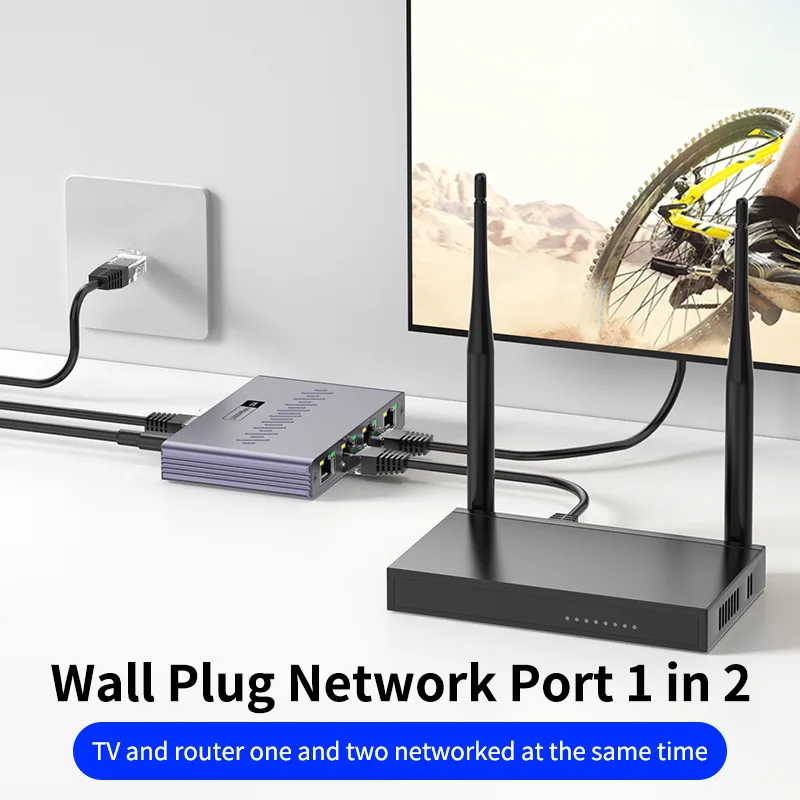 Divisor de Cable de red RJ45, conmutador Gigabit Ethernet de 1 a 4 puertos, adaptador de expansión de Internet LAN de 1000Mbps, convertidor de red RJ45 - imagen 3