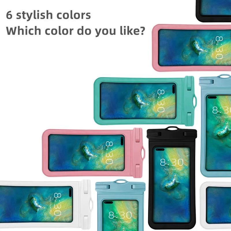 Funda impermeable de PVC para teléfono móvil, bolsa seca para buceo, surf, natación, Universal, 1 unidad - imagen 2