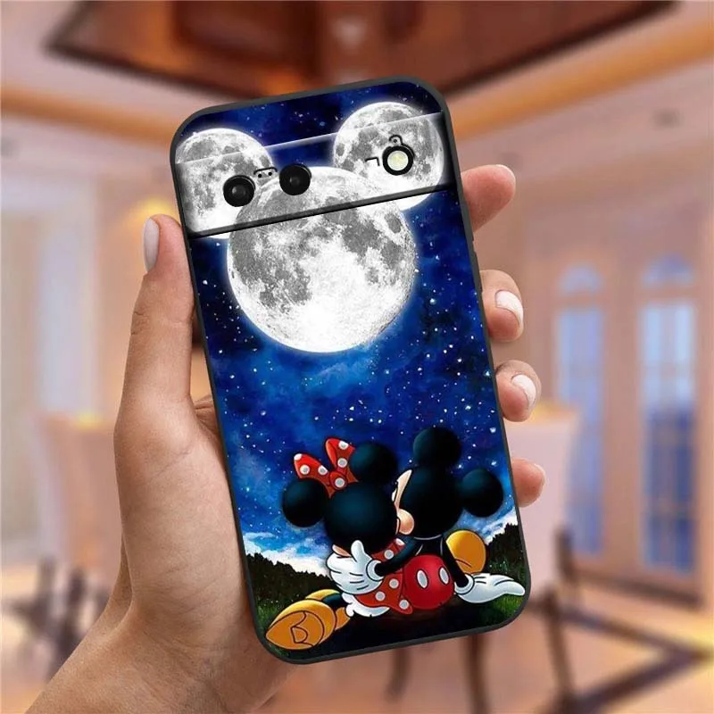 Disney París Minnie Mickey para Google Pixel 9a 9 8A 8 7 7A 6 6A Pro XL 2024 5G negro suave TPU funda de silicona para teléfono - imagen 3