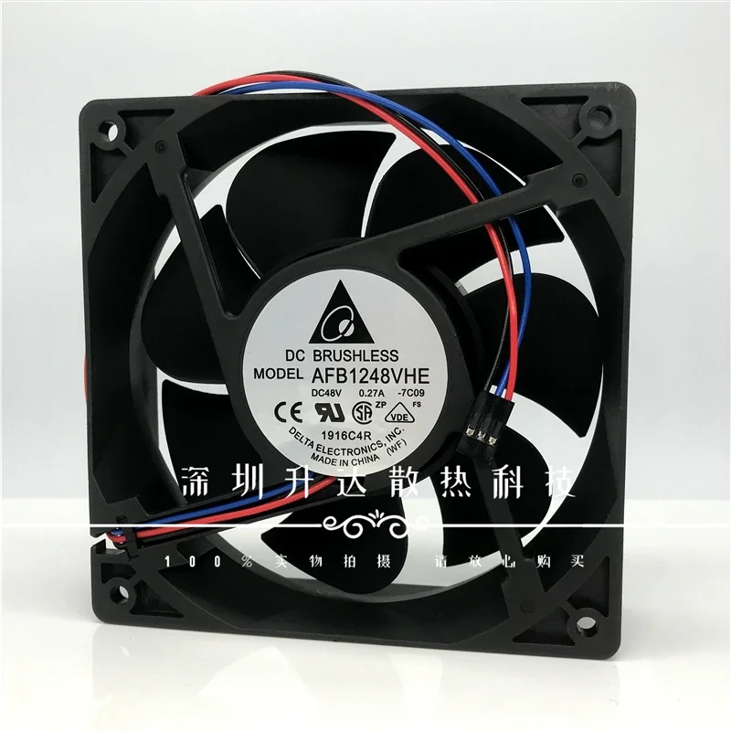 Delta AFB1248VHE ventilador de refrigeración de doble bola, servidor de 3 cables, 12cm, 48V, 0.27A, Original