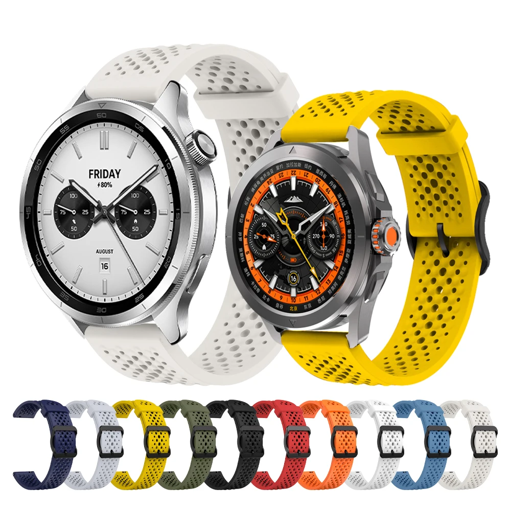 Correa de reloj de silicona de 22mm para Xiaomi Watch S4/S3/S2 46mm 42mm/S1 pro/color 2 bandas para HUAWEI GT5 4 3 2 46mm/pulsera Amazfit GTR - imagen 2