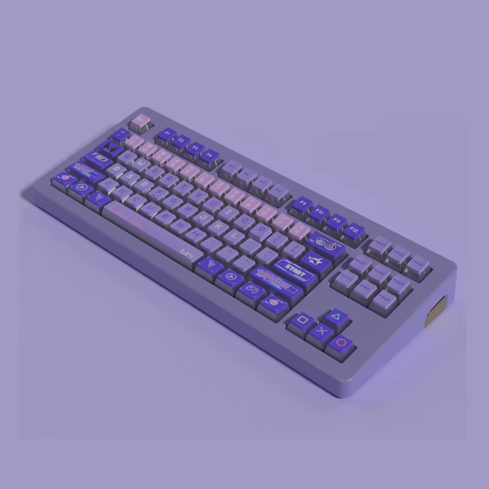 Teclas PBT de 126 teclas, lobo plateado, retroiluminación, doble disparo, RGB, para interruptores Outemu Gateron TTC Cherry Mx, Teclado mecánico - imagen 2