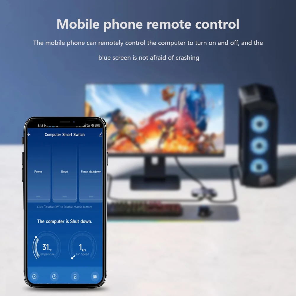 TISHRIC Tuya Wifi PC botón de encendido interruptor de Reinicio 1X tarjeta PCIE para ordenador Destop aplicación remota Control compatible con Alexa Google Home - imagen 2