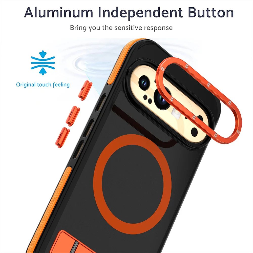 Funda Magnética Plegable de Lujo para Teléfono Google Pixel 9 10 Pro XL 5G, Anillo Protector de Lente Metálico, Cubierta Trasera Resistente a Golpes - imagen 5