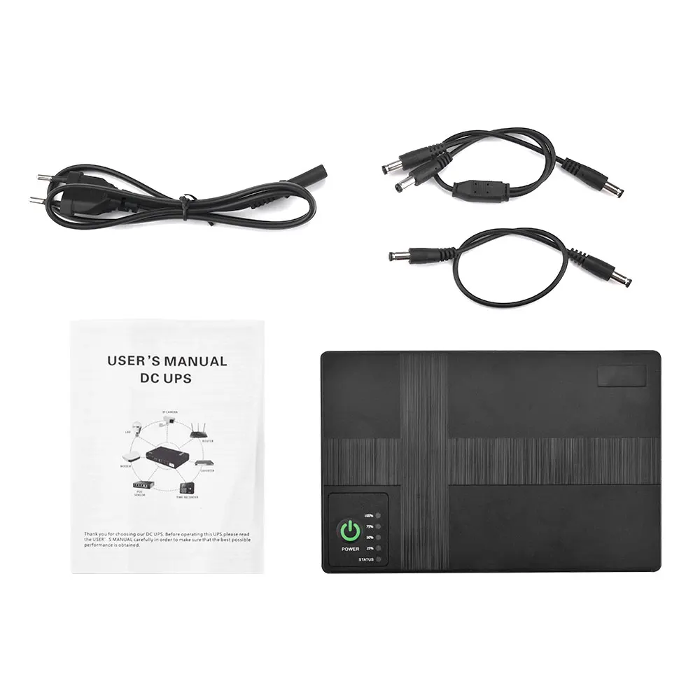Fuente de alimentación ininterrumpida de 5V, 9V, 12V, 1018P para WiFi, enrutador, módem, cámara de seguridad, batería UPS, fuente de alimentación de respaldo de 10400mah - imagen 3
