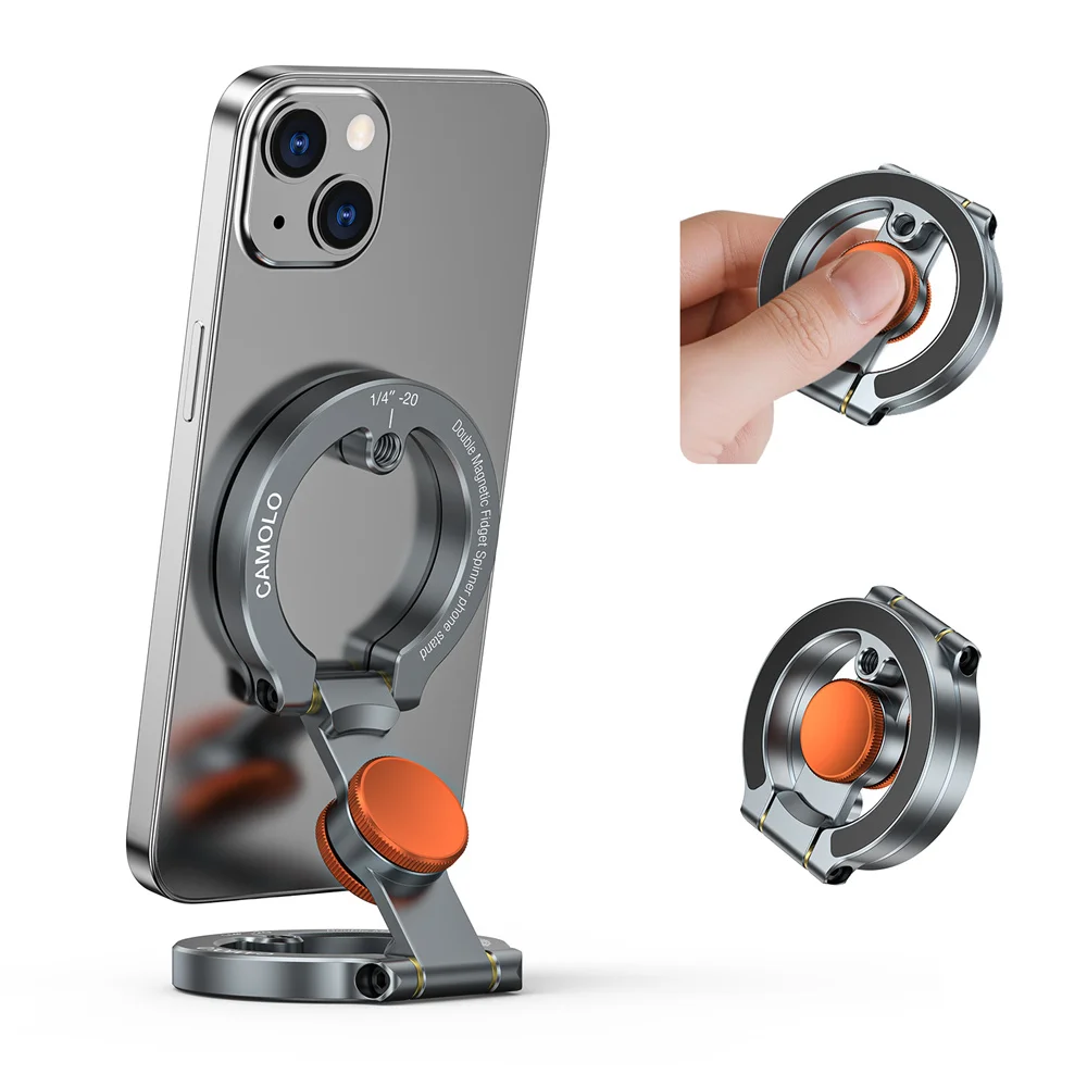 CAMOLO soporte magnético doble para teléfono con escritorio giratorio Flexible y soporte de gimnasio para iPhone 17 -12 accesorios para trípode de fotografía de teléfono