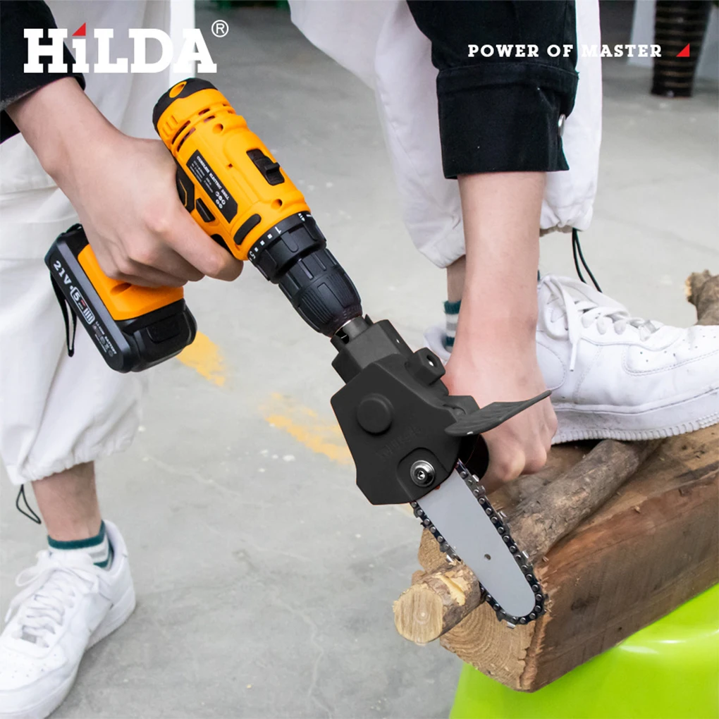 HILDA-Kit de cabezal de conversión profesional, adaptador de sierra de cadena eléctrica, convertidor de taladro eléctrico, accesorio, herramientas de poda para carpintería - imagen 3