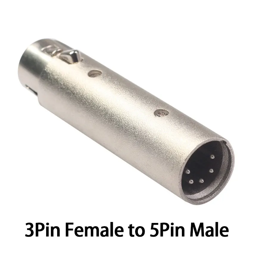 Convertidor con carcasa metálica XLR de 3 pines a 5 pines DMX, adaptador de iluminación de Audio, conector macho de 3 pines a hembra de 5 pines, luz de escenario y teatro - imagen 2