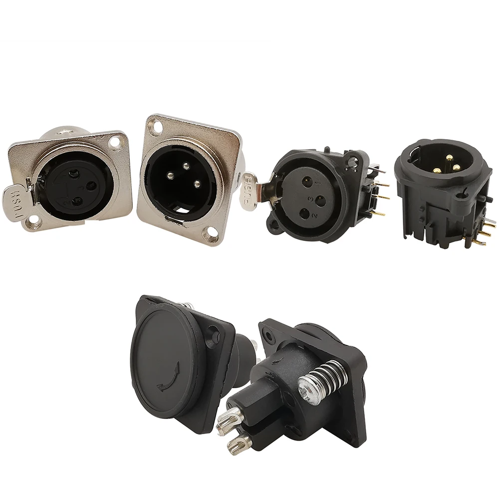 Conector XLR de 2 piezas, de 3 pines conector macho, conector hembra para montaje en Panel, adaptador de altavoz de Audio