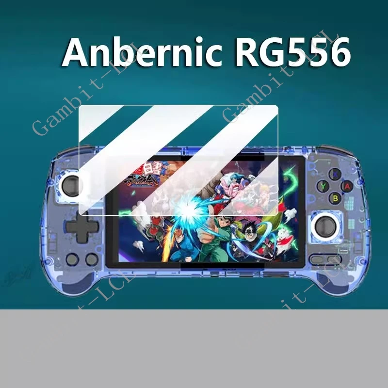 2 uds para ANBERNIC RG556 5,48 pulgadas reproductor de consola de juegos portátil vidrio templado en ANBERNICRG556 9H HD cubierta de película protectora de pantalla - imagen 3
