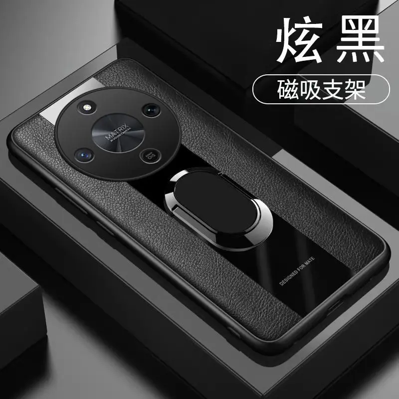 Funda con soporte magnético para Honor X9D X70, Funda de cuero de lujo para Huawei Honor X9D Ring Capa, Funda de parachoques a prueba de golpes