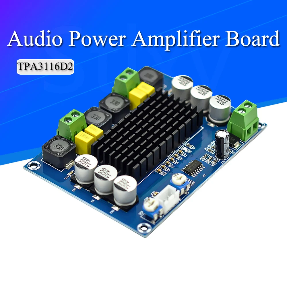Placa amplificadora de Audio Digital de alta potencia, dispositivo estéreo de doble canal, TPA3116D2, XH-M543, Subwoofer, DC 12V, 24V, 120W x 2