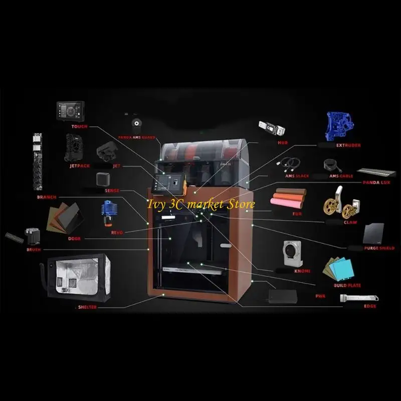 cámara impresión D7YC Montaje magnético precisión AHT30 Monitoreo real chip para - imagen 2