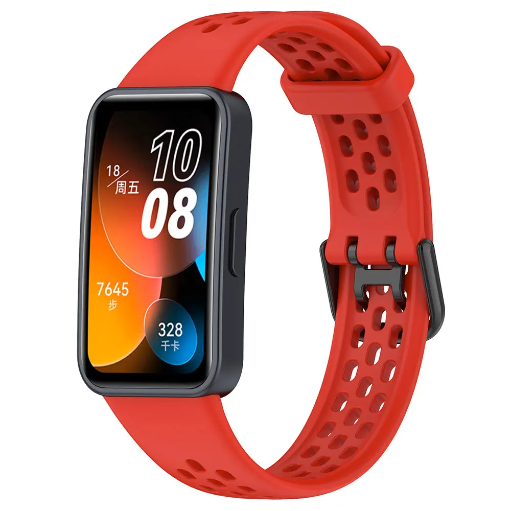 Correa de reloj transpirable de silicona para Huawei Band 10 9 8 NFC Correa accesorio inteligente pulsera deportiva de repuesto Huawei Band 10 correas - imagen 4