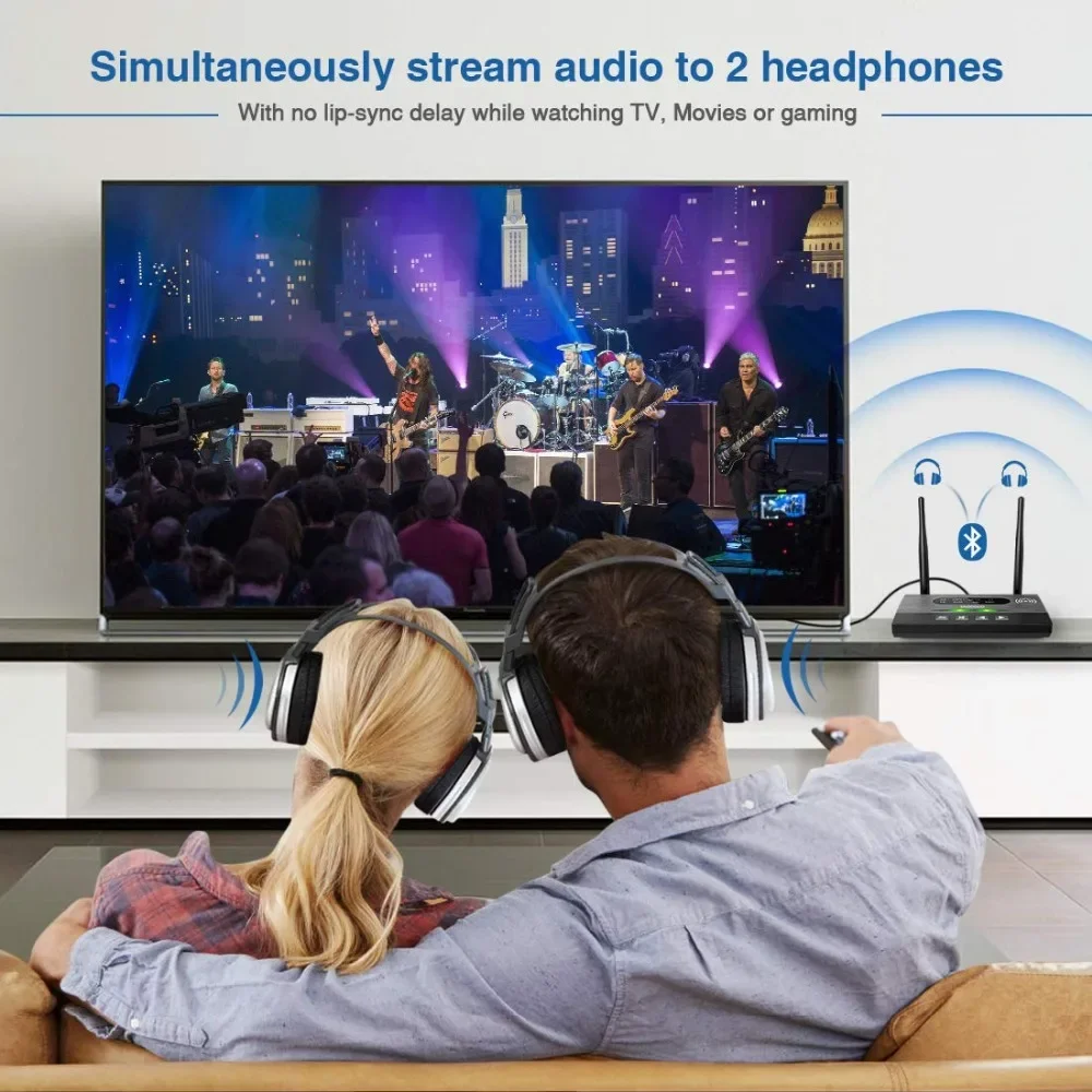 Receptor y transmisor de Audio con Bluetooth 5,0, adaptador inalámbrico SPDIF AUX de 3,5mm para PC, TV, 2 auriculares, NFC, 80m, Bypass AptX LL HD - imagen 5