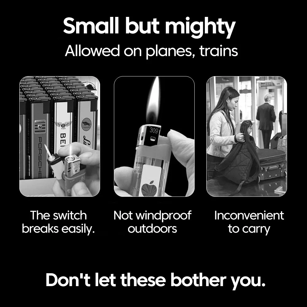 Mini encendedor de cigarrillos tipo C, encendedor de cigarrillos femenino tipo C, encendedor de seguridad para exteriores, encendedor de cigarrillos USB-C portátil - imagen 5