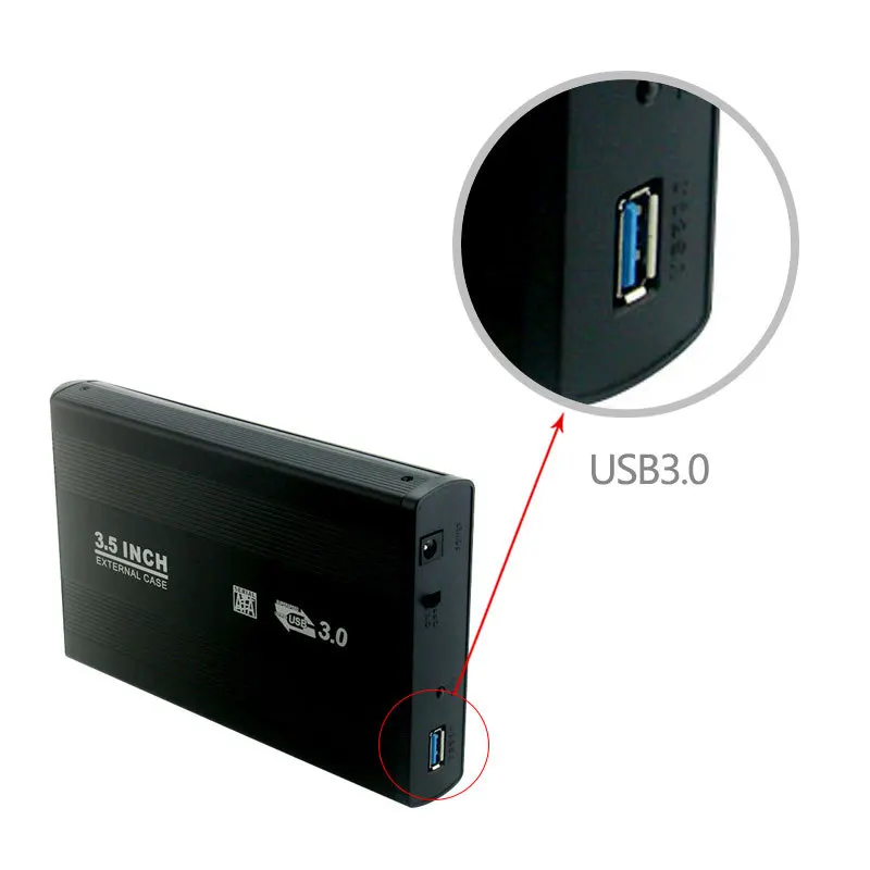 Caja de disco duro externo USB 3,0 SATA de 3,5 pulgadas, caja de almacenamiento externa tipo C, compatible con disco duro - imagen 2