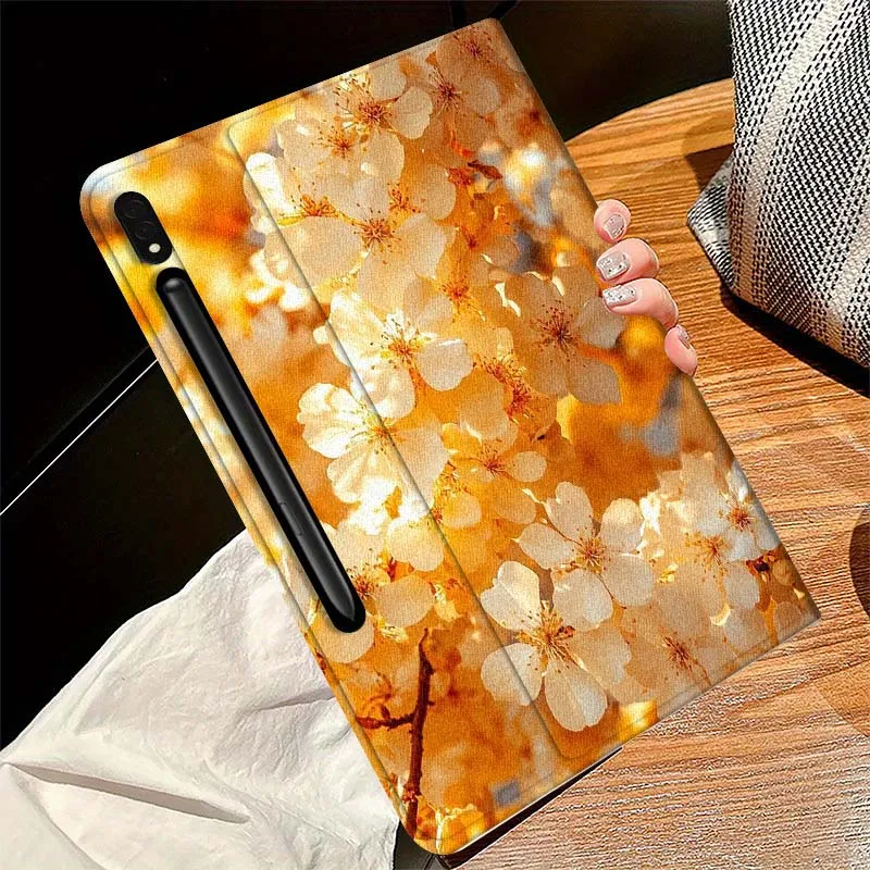 Flor de cerezo roja para Samsung Galaxy Tab S11 S10 S9 S8 S7 S6 A10.1 A9 A8 A7 10,1 Lite FE Plus pulgadas funda para tableta - imagen 4