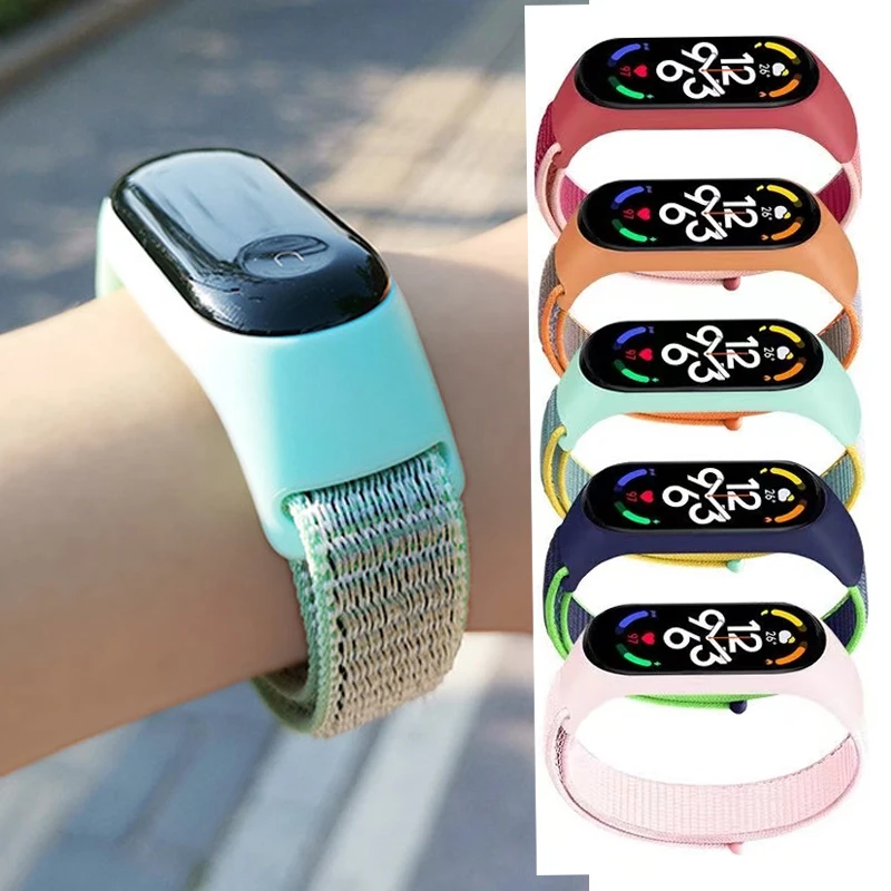 Correa de nailon para xiaomi mi band 7 6, pulsera de reloj, pulsera Miband, pulsera, correa Mi band 8 7 6 5 4 3 - imagen 2