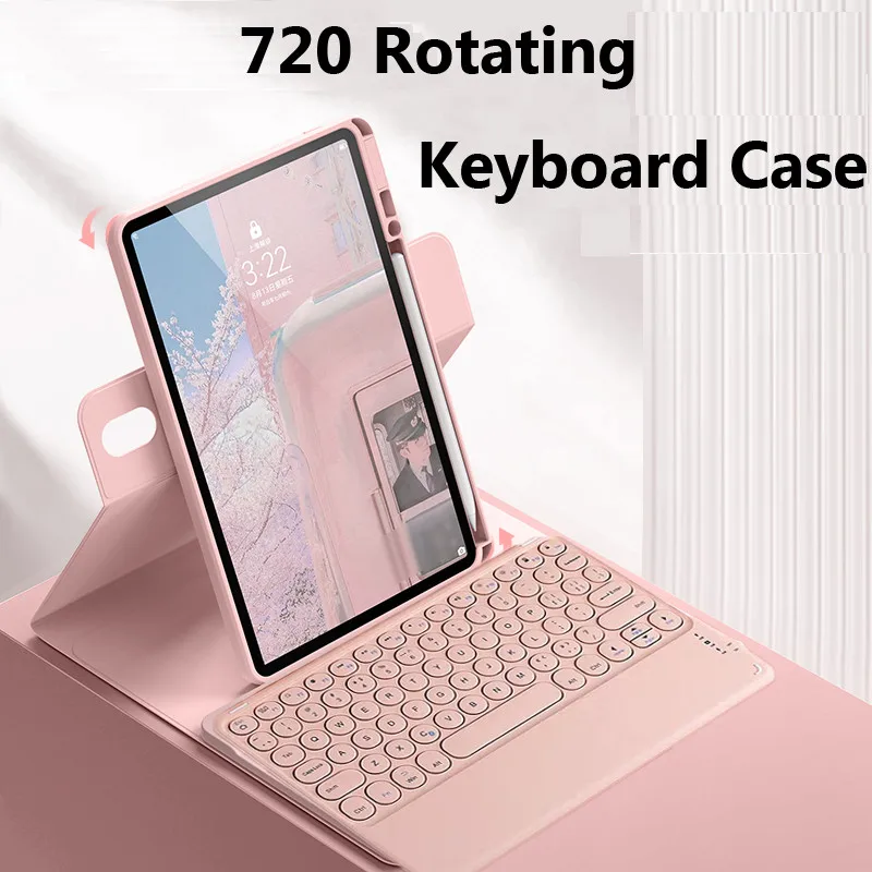 Funda con teclado con panel táctil para Xiaomi Mi Redmi Pad SE, 11 pulgadas, 2023, 360 grados, despertador inteligente para automóbil, funda trasera de TPU