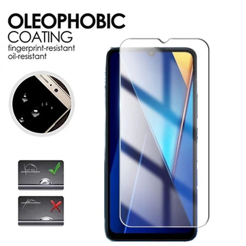 Vidrio templado 4 en 1 para Xiaomi Poco C65, Protector de pantalla de lente de cámara, vidrio Protector transparente 9H HD - imagen 3