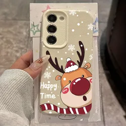Funda Samsung Galaxy Antigolpes Diseño Ciervo y Alce Navideño