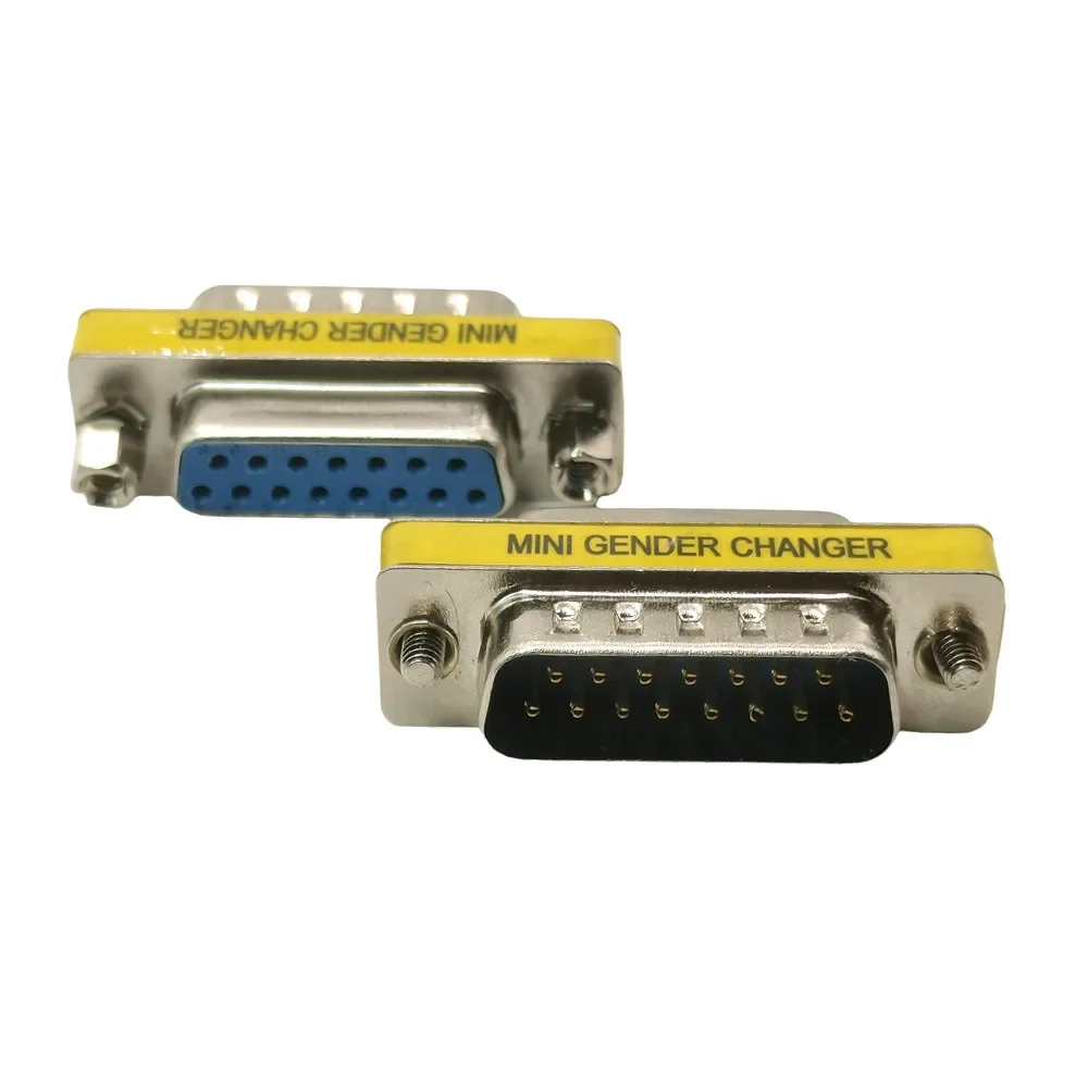 1 unidad DB15 15 pines 2 filas hembra a macho conector de puerto serie d-sub COM conectores 15p Mini adaptador cambiador de género - imagen 2