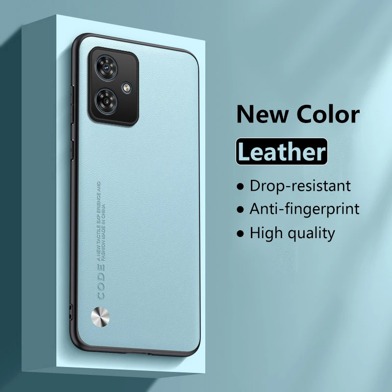 Funda de cuero para Motorola Moto G55 5G, protección de silicona mate de fibra de carbono, funda dura a prueba de golpes para teléfono, carcasa para MotorolaMotoG55 - imagen 3