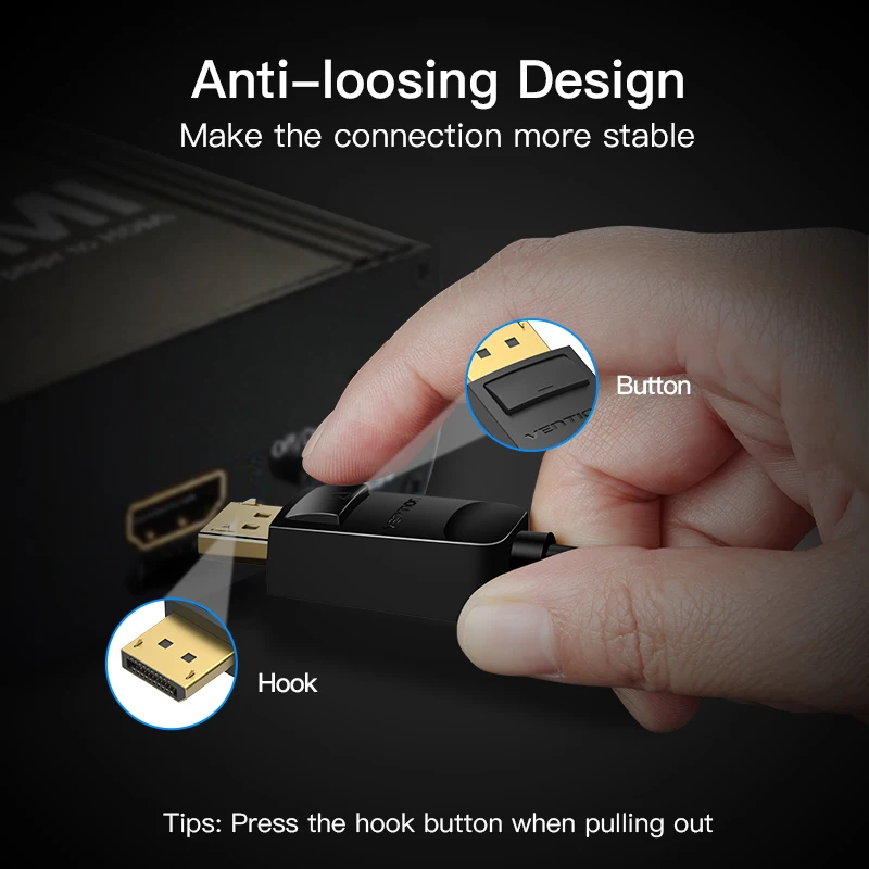 Vention Adaptador DisplayPort VGA Convertidor Audio Macho VGA Hembra Proyector HDTV DVD Monitor DP VGA 1080P - imagen 2