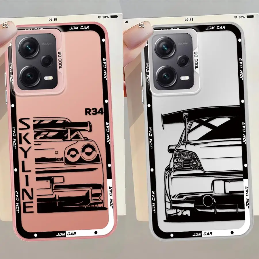 Funda japonesa Drift Car para Xiaomi Mi 12T Pro 11 Lite 13T, funda trasera para teléfono