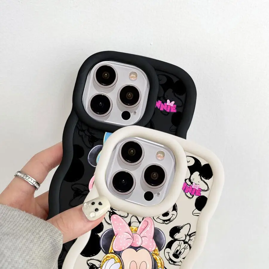 Funda de Minnie de dibujos animados de Disney para iPhone 13, 14, 8, XR, 11, 15 Plus, 16 Pro Max 17 Air 12, funda suave para teléfono - imagen 2