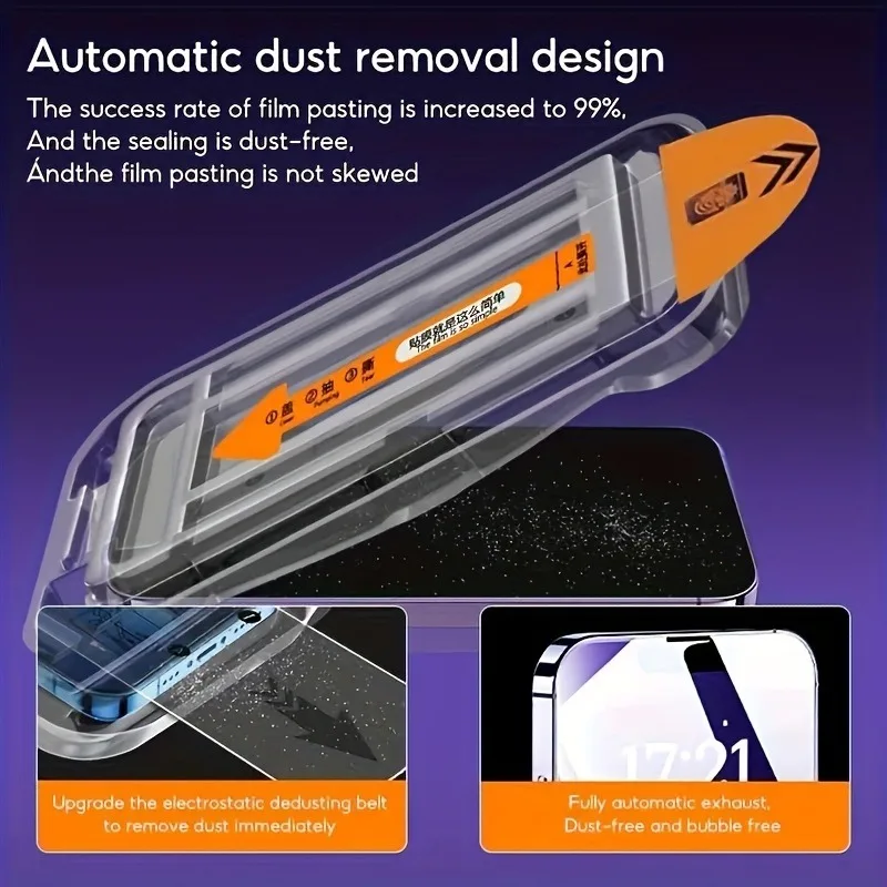 4 Uds fácil de instalar Arc Edge privacidad vidrio templado para iPhone 17 16 15 14 13 11 12 Pro Max Plus XR XS Protector de pantalla antiespía - imagen 3