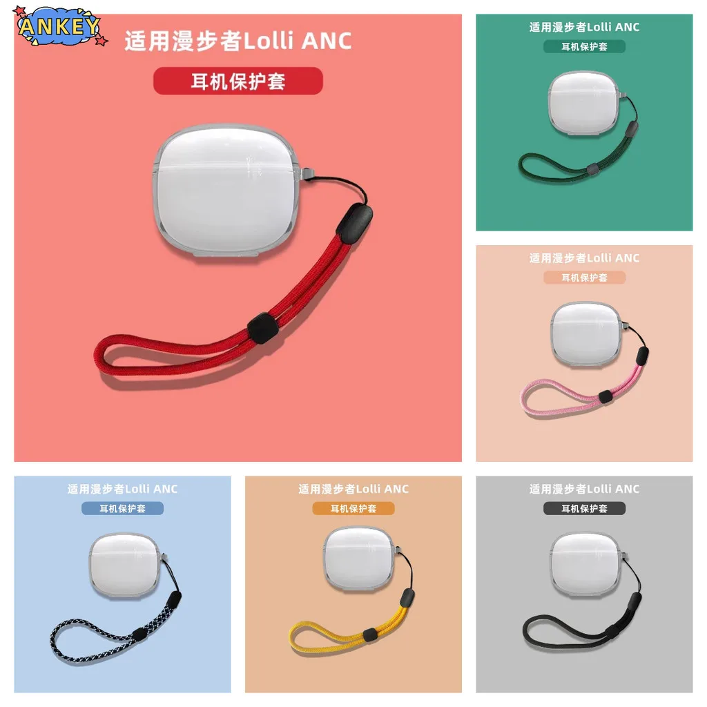 Funda protectora de silicona suave para Edifier EvoBuds, carcasa portátil resistente a los arañazos y a los golpes con cordón mosquetón - imagen 3