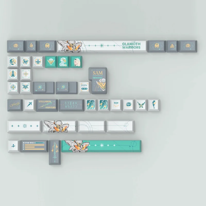 Juego de teclas con tema de luciérnaga de Anime MiFuny, 143 teclas, perfil de cereza PBT, teclas de dibujos animados personalizadas para juegos, regalo para teclados mecánicos - imagen 3