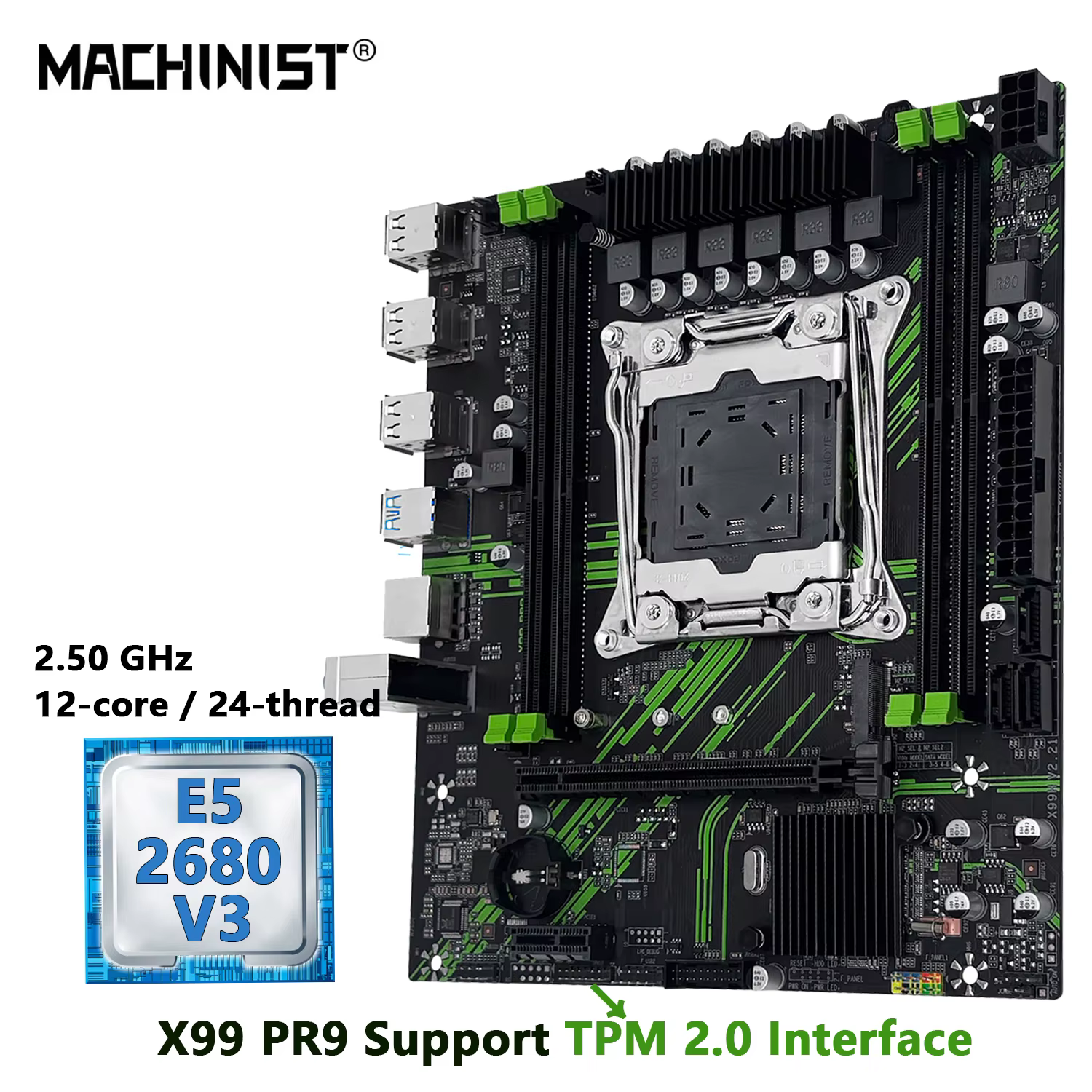 Placa base MACHINIST PR9 X99 con Xeon E5 2680 V3 DDR4 TPM2.0 - imagen 4