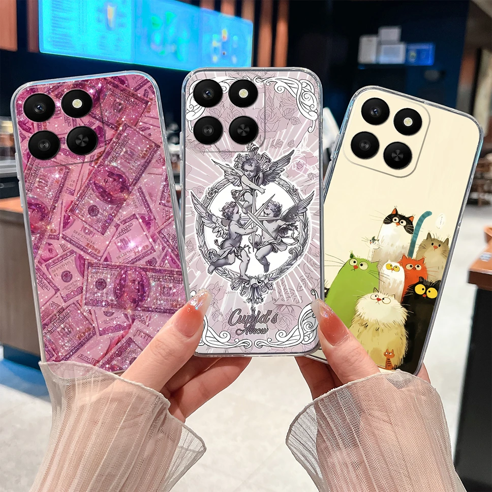 Para Honor X7D 4G 5G Funda de teléfono encantador viñetas de animales suave delgado TPU transparente Protector de silicona Para Honor X 7d Funda - imagen 3