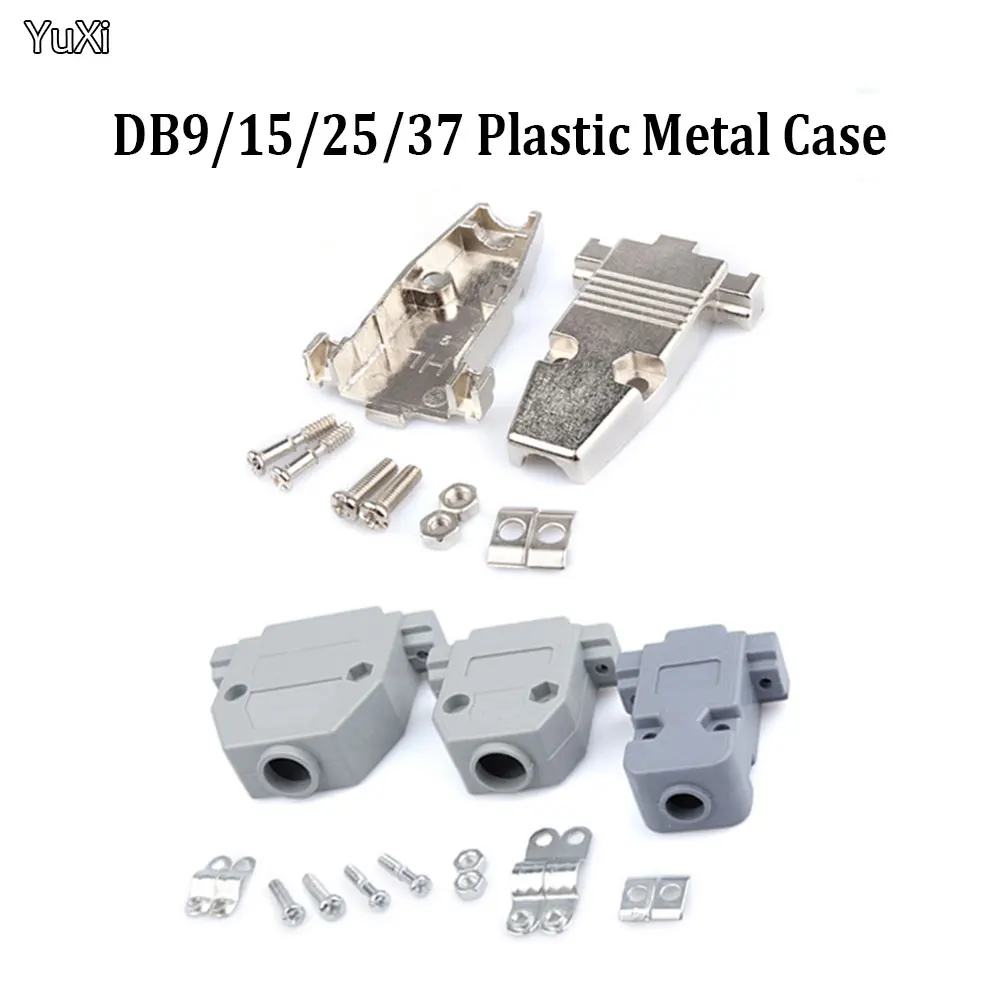 YUXI-carcasa de Metal de plástico, conectores DB9 serie DB, 10 piezas, DB9, DB15, DB25, DB37