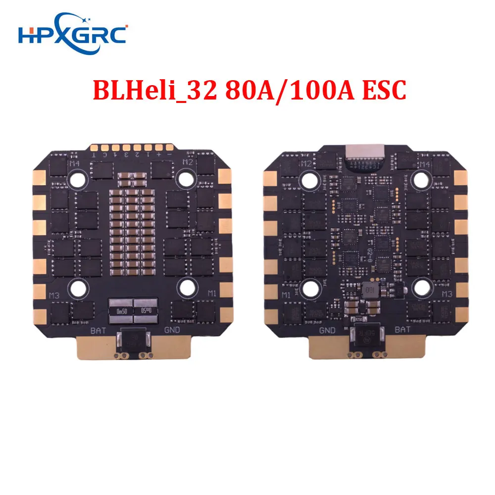 HPXGRC BLHeli_32 80A 100A ESC STM32G071 Controlador electrónico de velocidad de 32 bits 3-8S LIPO 30,5x30,5 mm para RC Dron de carreras con visión en primera persona