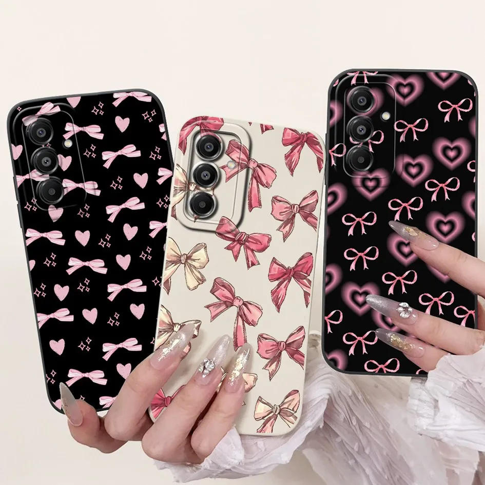 Para Samsung Galaxy A17 funda SM-A176B de lujo Bowknot flor suave silicona cubierta a prueba de golpes para Samsung A17 4G SM-A175F A 17 Shell