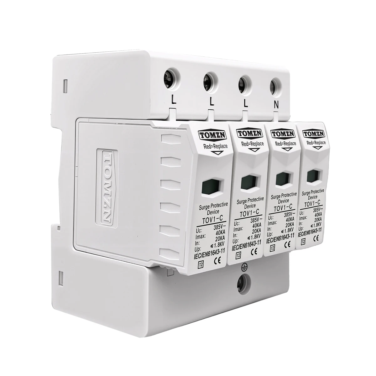 TOMZN AC SPD 4P 20KA ~ 40KA 275V Protector contra sobretensiones doméstico protección dispositivo descargador de bajo voltaje - imagen 2