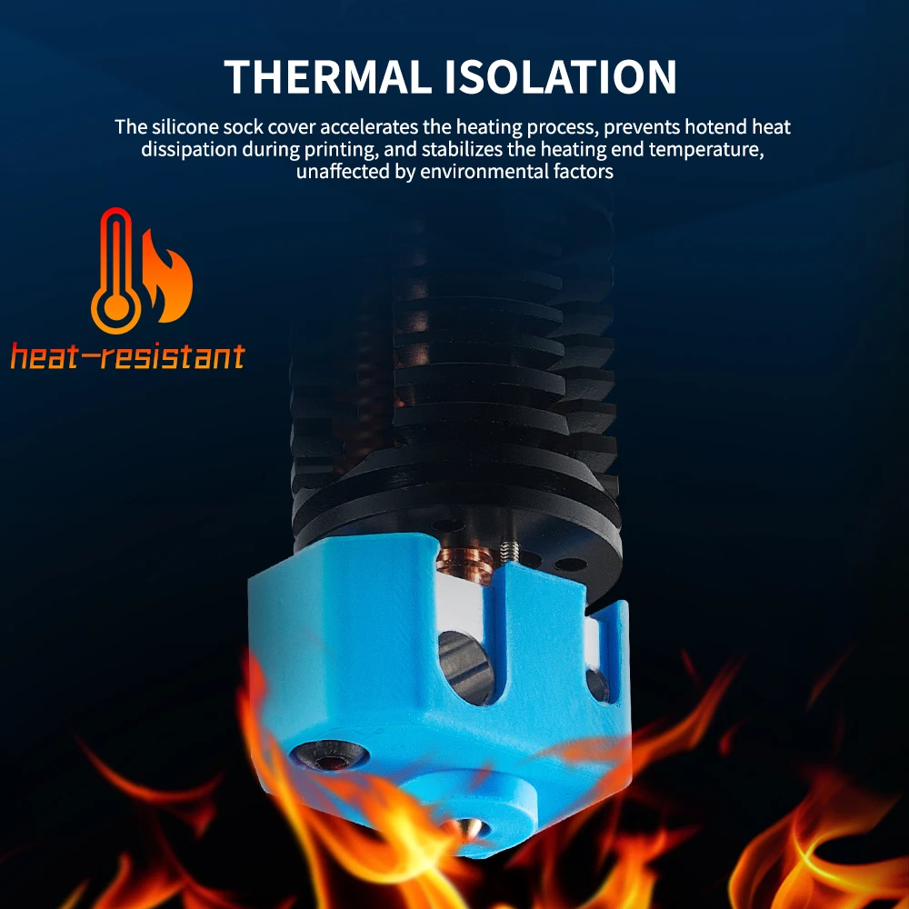 Calcetín de silicona con bloque de calor de cobre chapado para piezas de impresora 3D Phaetus Dragon Hotend - imagen 3