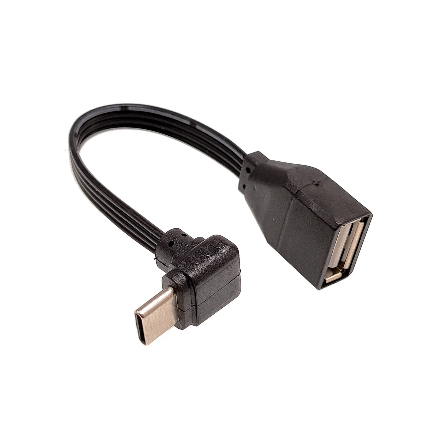 Cable plano USB tipo C a OTG USB, adecuado para teléfonos y computadoras con función en adaptador TYPE-C macho de 90 grados a USB 2,0 hembra - imagen 3