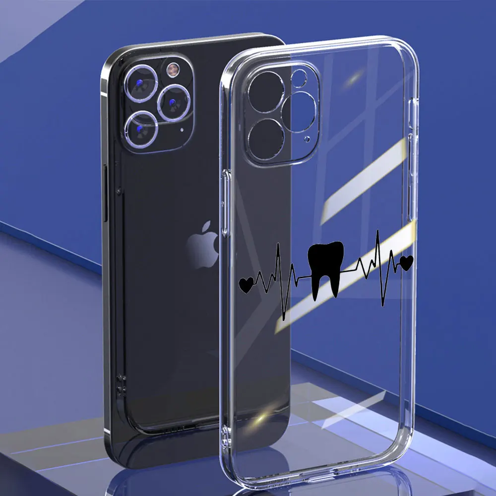 Funda de teléfono con dientes de dentista, cubierta de silicona transparente de lujo para iPhone 15, 14, 13, 11, 12 Pro Max, X, XR, XS, 7, 8 Plus, SE - imagen 5