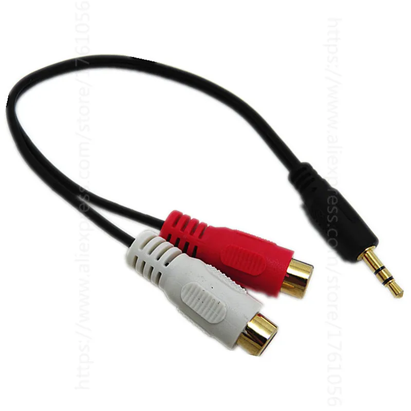 Conector macho de 3,5 mm a 2 RCA hembra Cable adaptador Mini Cable de audio estéreo Cable Y para auriculares - imagen 2