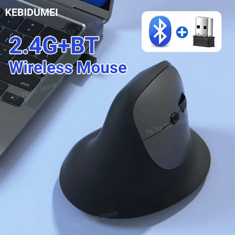 Ratón inalámbrico Vertical 2,4G, ergonómico, recargable, Bluetooth 5,2, para ordenador, portátil, Notebook, accesorios para juegos