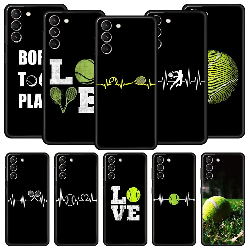 Funda de teléfono deportiva con pelota de tenis para Samsung Galaxy S24, S23, S22, S20 Ultra, S21 FE, 5G, S10, S9 Plus, S10E, S8, funda de silicona suave
