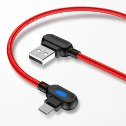 Cable USB-C Acodado Trenzado para Carga Rápida Móvil