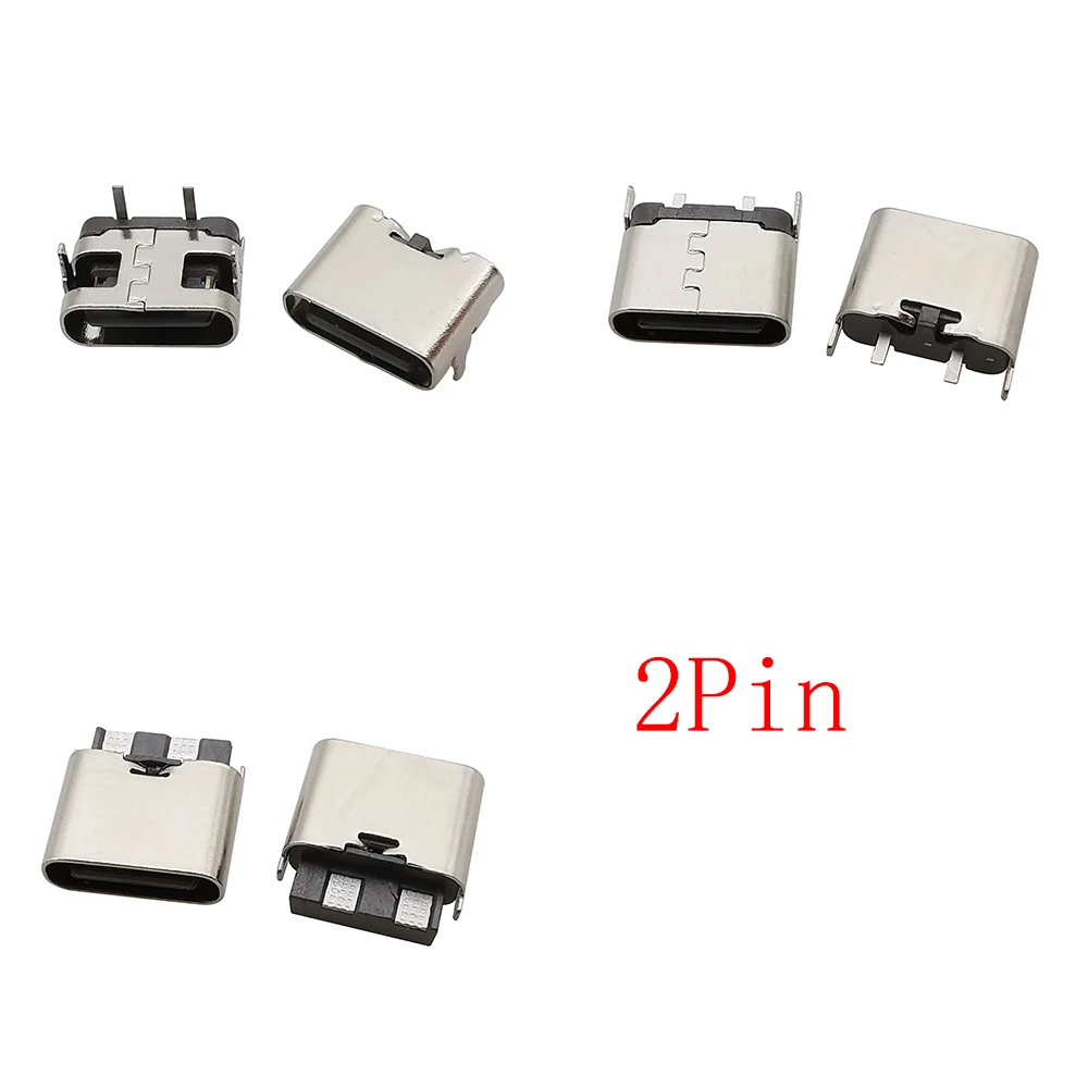 10 Uds conector USB tipo C conector hembra 2/6/16/24Pin SMD SMT tipo C puerto de carga para soldadura PCB adaptador de reparación DIY - imagen 3