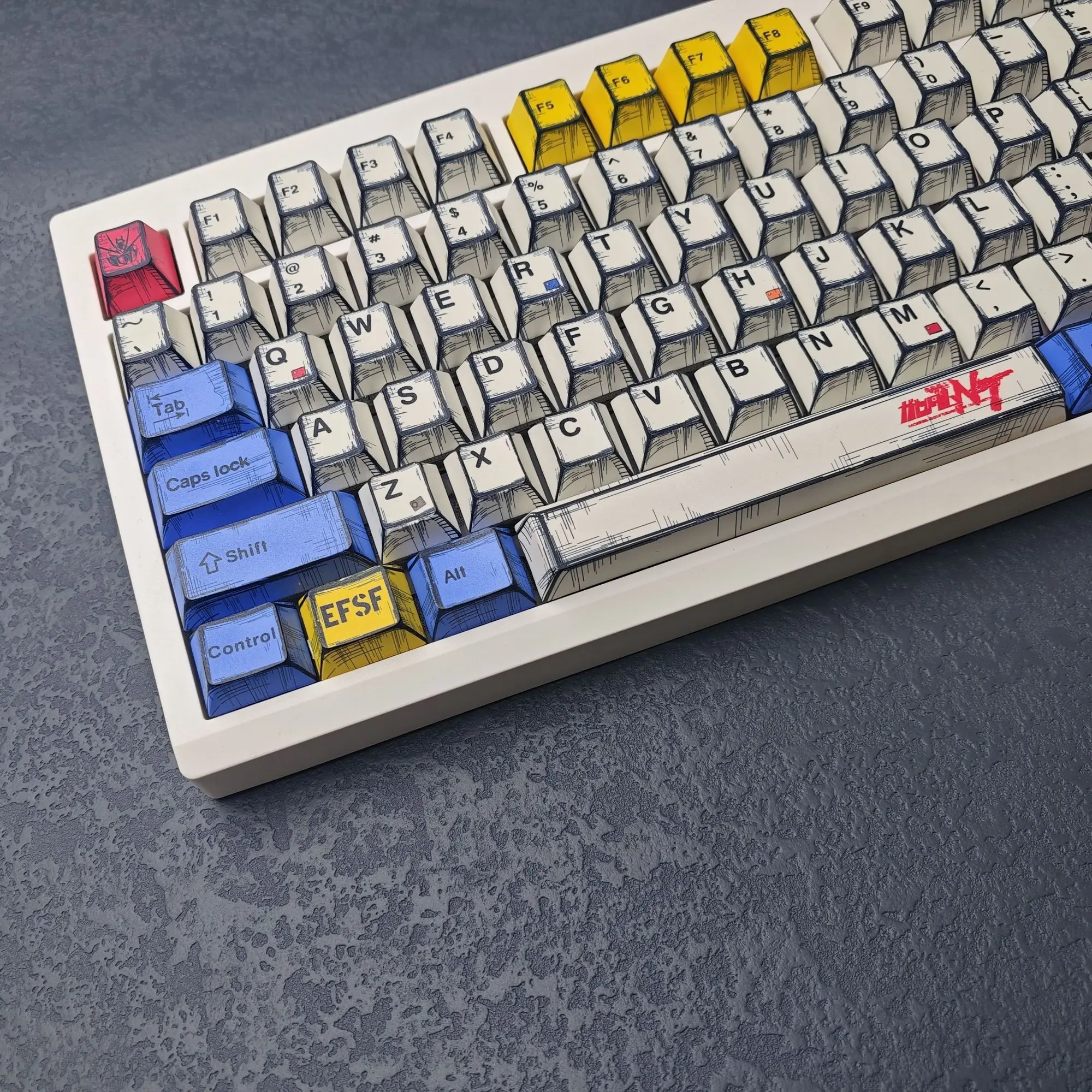 Juego de teclas con tema de Anime de 151 teclas, tapa de teclado estilo Manga PBT, perfil de cereza, teclas para teclado mecánico 1.5u Alt - imagen 4