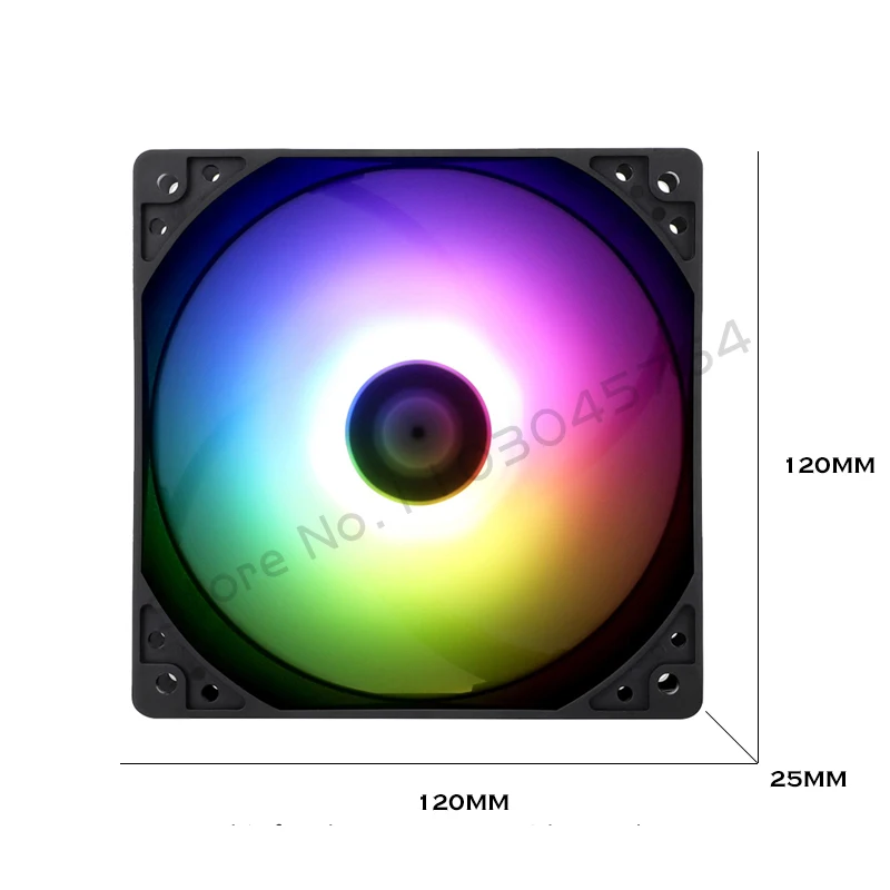 Ventilador de carcasa RGB 12025, Enfriador de CPU silencioso, cojinete de S-FDB, 12CM, 5V, 0-1550 RPM, TL-C12CW-S negro/blanco silencioso - imagen 4